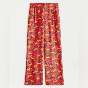 J Crew Collection silk twill pull-on pant in jungle cat floral print 6